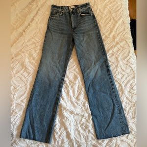 Zara High Waisted Straight Leg Jeans